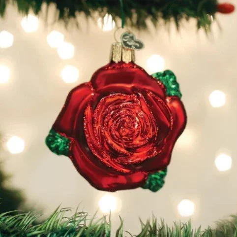 Red Rose Ornament – Old World Christmas Love Symbol